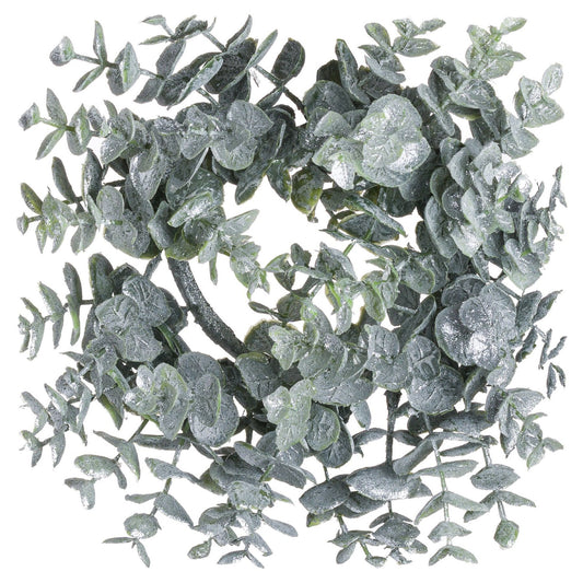 Frosted Eucalyptus Candle Wreath